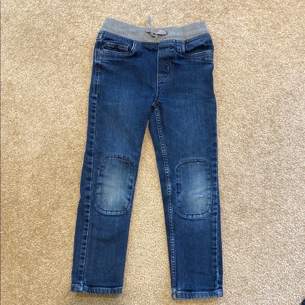 Hanna Andersson Blue Straight-Leg Jeans with Elastic Waistband